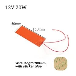 Harissess 5PCS Silicone Rubber Heating Mat,12V 20W Electric Flexible Silicone Heating Blanket For Industrial Equipment (50x150mm) -Heaters Sales Store 31PW4ARjCRL