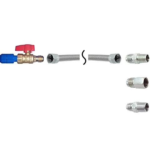 MOFLAME 22" Stainless Steel Flexible Gas Connector With 1/2" Brass Gas Shut Off Valve For Garage Heaters, Gas Stoves, Wall Mounted Heaters, Gas Fireplace And Gas Dryer 4 MOFLAME 22" Stainless Steel Flexible Gas Connector With 1/2" Brass Gas Shut Off Valve For Garage Heaters, Gas Stoves, Wall Mounted Heaters, Gas Fireplace And Gas Dryer - Image 2