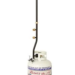 Flame King FK-DP2PC 3 Outlet Adapter 20 To 1LB Propane Distribution Post Pole Tree Stem Stand For Stove, Lanterns, And Camping, Black