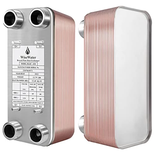 AB Plate Heat Exchanger, 5"x12" 30 Plates Water To Water Heat Exchanger, Copper/SS316L Stainless Steel Brazed Plate Heat Exchanger For Floor Heating, Water Heating, Snow 6 AB Plate Heat Exchanger, 5"x12" 30 Plates Water To Water Heat Exchanger, Copper/SS316L Stainless Steel Brazed Plate Heat Exchanger For Floor Heating, Water Heating, Snow - Image 4