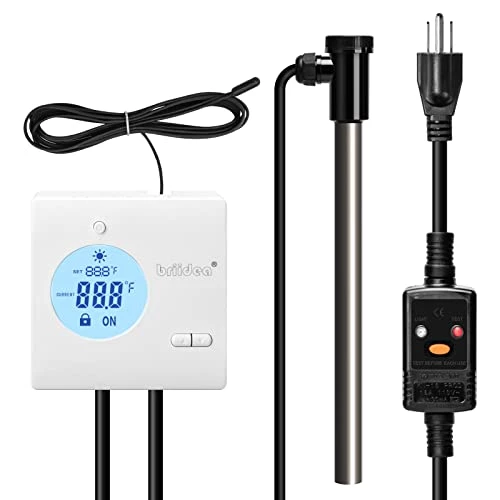 Briidea 1300W 120V Titanium Fully Submersible Portable Hot Tub Heater With Anti-Corrosion Sensor, Electrical Leakage Protection, Thermostat, Ideal For Baptistry, Bathtub, Pool 4 Briidea 1300W 120V Titanium Fully Submersible Portable Hot Tub Heater With Anti-Corrosion Sensor, Electrical Leakage Protection, Thermostat, Ideal For Baptistry, Bathtub, Pool - Image 2