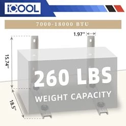 ICOOL Mini Split Wall Mounting Bracket (18.5" L X 15.7" H) For 7000-18000 BTU Universal Ductless Air Conditioners Heat Pumps Compressors, Outdoor Heavy Duty Foldable Condenser Bracket -Heaters Sales Store 412KD4MwTpL