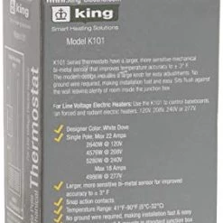 King K101 Single Pole Line Voltage Thermostat, 120-277V, White -Heaters Sales Store 412hnzEMwzL