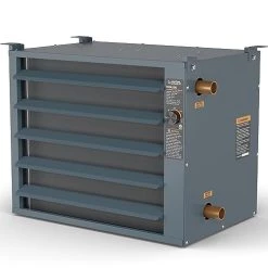 ALECOIL 100,000 BTU Hydronic Hot Water Hanging Unit Heater With Water Temperature Control Switch HHA100 Water To Air Heat Exchanger With Fan For Outdoor Wood Furnaces, Garage, Greenhouse Heating