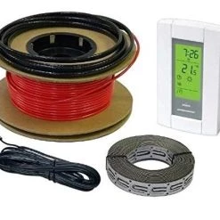20 Sqft Heating Cable Kit Electric Radiant In-Floor Heat Heating Cable Set Floor Warming System, 120V, Cable 80ft Long, With AUBE Digital 7-day Programmable Floor Sensing Thermostat And Floor Sensor