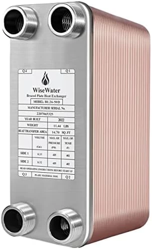 AB Plate Heat Exchanger, 4"x 12" 20 Plates Water To Water Heat Exchanger, Copper/SS316L Stainless Steel Brazed Plate Heat Exchanger For Floor Heating, Water Heating, Snow Melting 10 AB Plate Heat Exchanger, 4"x 12" 20 Plates Water To Water Heat Exchanger, Copper/SS316L Stainless Steel Brazed Plate Heat Exchanger For Floor Heating, Water Heating, Snow Melting - Image 8