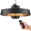 Pasapair Infrared Electric Patio Heater, Hanging Outdoor Heater With Remote Control,1500W Radiant Heat,Waterproof