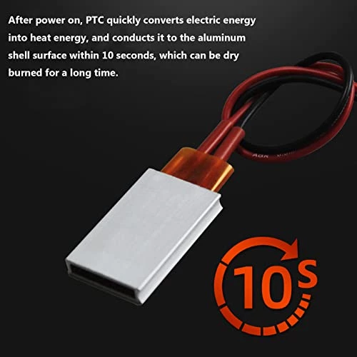 2PCS PTC Heating Element AC/DC 12V 200C Insulated Constant Temperature Ceramic Thermostatic Heaters Plate Aluminum Shell Miniature Heating 5W-50W, PTCYIDU 4 2PCS PTC Heating Element AC/DC 12V 200C Insulated Constant Temperature Ceramic Thermostatic Heaters Plate Aluminum Shell Miniature Heating 5W-50W, PTCYIDU - Image 2