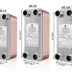 AB Plate Heat Exchanger, 5"x12" 30 Plates Water To Water Heat Exchanger, Copper/SS316L Stainless Steel Brazed Plate Heat Exchanger For Floor Heating, Water Heating, Snow 21 AB Plate Heat Exchanger, 5"x12" 30 Plates Water To Water Heat Exchanger, Copper/SS316L Stainless Steel Brazed Plate Heat Exchanger For Floor Heating, Water Heating, Snow -Heaters Sales Store 41G4qea7PNL 1