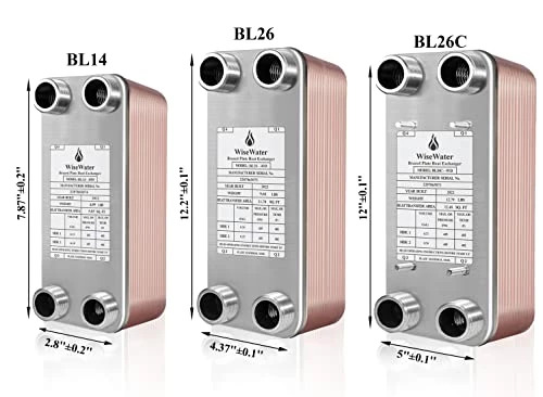 AB Plate Heat Exchanger, 5"x12" 30 Plates Water To Water Heat Exchanger, Copper/SS316L Stainless Steel Brazed Plate Heat Exchanger For Floor Heating, Water Heating, Snow 7 AB Plate Heat Exchanger, 5"x12" 30 Plates Water To Water Heat Exchanger, Copper/SS316L Stainless Steel Brazed Plate Heat Exchanger For Floor Heating, Water Heating, Snow - Image 5