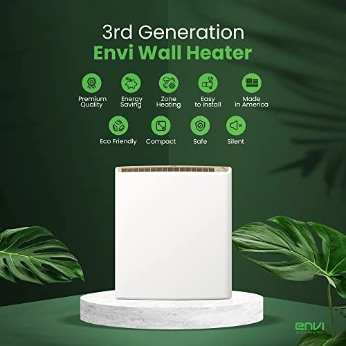 Envi Plug-in Electric Panel Wall Heaters For Indoor Use, Energy Efficient 24/7 Heating W/Safety Sensor Protection, Patented Quiet Fan-less Design, Easy 2-Min Install, Indoor Space Heater, Made In USA 9 Envi Plug-in Electric Panel Wall Heaters For Indoor Use, Energy Efficient 24/7 Heating W/Safety Sensor Protection, Patented Quiet Fan-less Design, Easy 2-Min Install, Indoor Space Heater, Made In USA - Image 7