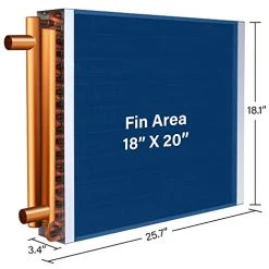 18x20 Water To Air Heat Exchanger With 1“ Copper Ports Hot Water Coil For Residential Heating, Outdoor Wood Furnaces, And Forced Air Heating, Alecoil Heat Exchanger -Heaters Sales Store 41JrkNZfaYL