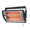 Comfort Zone CZQTV5M 750/1,500-Watt Ceiling Mounted Dual Quartz Radiant Heater With 90-Degree Adjustable Tilt, Metal Safety Grille, Overheat Protection (Hardware Included)