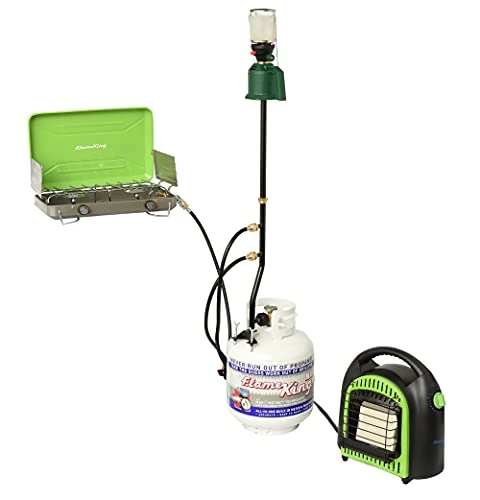 Flame King FK-DP2PC 3 Outlet Adapter 20 To 1LB Propane Distribution Post Pole Tree Stem Stand For Stove, Lanterns, And Camping, Black 6 Flame King FK-DP2PC 3 Outlet Adapter 20 To 1LB Propane Distribution Post Pole Tree Stem Stand For Stove, Lanterns, And Camping, Black - Image 4