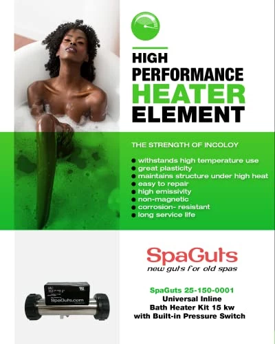 SpaGuts 25-150-0001 Universal Inline Bath Heater Kit, 1.5KW, 110V, 7x1.5 Inches, With Built-in Pressure Switch 5 SpaGuts 25-150-0001 Universal Inline Bath Heater Kit, 1.5KW, 110V, 7x1.5 Inches, With Built-in Pressure Switch - Image 3