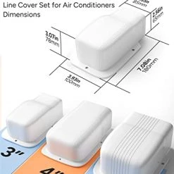 Toutgood 3'' Entry Wall Cover Line Set Cover Kit Accessories For Ductless Air Conditioners And Heat Pumps, PVC Decorative Upgraded UV-Proof Strong& Durable