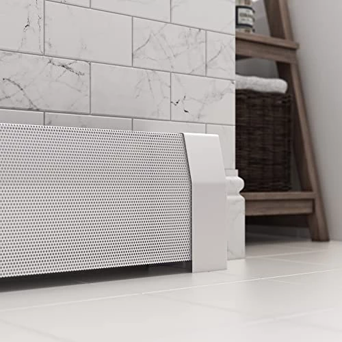 Baseboarders Premium Series 3 Ft Galvanized Steel Slip-On Baseboard Heater Cover Replacement + Left And Right Endcaps | Perfect For Bathrooms, Hydronic (Water) Home Heating Systems, White 7 Baseboarders Premium Series 3 Ft Galvanized Steel Slip-On Baseboard Heater Cover Replacement + Left And Right Endcaps | Perfect For Bathrooms, Hydronic (Water) Home Heating Systems, White - Image 5