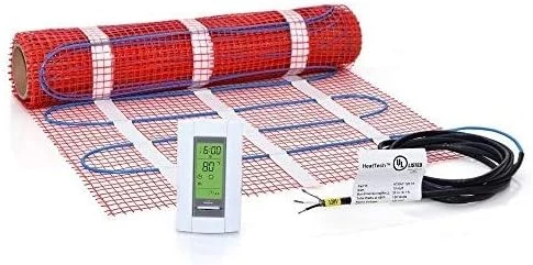 40 Sqft Mat Kit, 120V Electric Radiant Floor Heat Heating System W/Aube Programmable Floor Sensing Thermostat 6 40 Sqft Mat Kit, 120V Electric Radiant Floor Heat Heating System W/Aube Programmable Floor Sensing Thermostat - Image 4