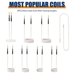 Induction Heater Coil Kit 8PCS Most Used Induction Heater Coils With Varying Lengths Magnetic Heat Resistant Induction Heater Tool With Flexibility And Long Lifespan For Removing Rusty Bolts And Nuts