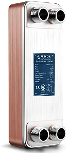 4"x12" 20 Plates Heat Exchanger With 1" MPT Port Water To Water 316L Stainless Steel Brazed Plate Heat Exchanger For Commercial And Industrial Refrigeration, Floor Heating, Water Heating, ALECOIL 7 4"x12" 20 Plates Heat Exchanger With 1" MPT Port Water To Water 316L Stainless Steel Brazed Plate Heat Exchanger For Commercial And Industrial Refrigeration, Floor Heating, Water Heating, ALECOIL - Image 5