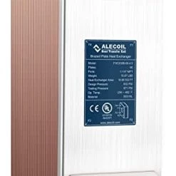 Alecoil 5"x12" 60 Plates Heat Exchanger With 1-1/4" MPT Port Water To Water 316L Stainless Steel Brazed Plate Heat Exchanger For Water Heating, Floor Heating, Commercial And Industrial Refrigeration -Heaters Sales Store 41U 4WYrstL. AC