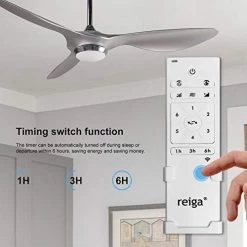 Reiga 52-in Silver Smart Ceiling Fan With Dimmable LED Light Kit Remote Control, Modern 3 Blades Propeller Ceiling Fans Reversible Quiet DC Motor, 6-speed, Timer -Heaters Sales Store 41U8aQ0MUML
