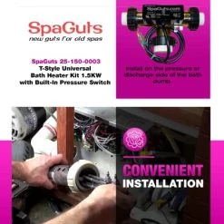 Spaguts 25-150-0003 T-Style Universal Bath Heater Kit, 1.5KW 110V, 7x1.5 Inches, With Built-in Pressure Switch -Heaters Sales Store 41ZvsT3gWhL