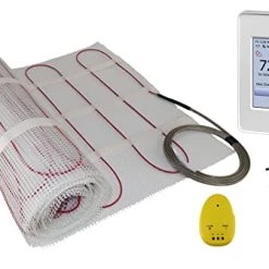 25 Sqft Warming Systems 120 V Electric Tile Radiant Floor Heating Mat With Touch Screen Programmable Thermostat, Includes Installation Monitor And Floor Temperature Sensor