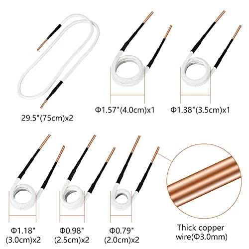 10PCS Induction Heater Coil Kit For Magnetic Induction Heater,8 Coils And 2 Free Forming Copper Wires With 1200℃ Heat Resistant For For Removing Rusty Bolts And Nuts 6 10PCS Induction Heater Coil Kit For Magnetic Induction Heater,8 Coils And 2 Free Forming Copper Wires With 1200℃ Heat Resistant For For Removing Rusty Bolts And Nuts - Image 4