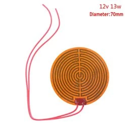 Harissess 5PCS Film Heater Plate Adhesive Pad,12V 12W PI Heating Elements Film Polyimide Flexible Adhesive Heater(Diameter 70mm) -Heaters Sales Store 41ikwhhEqwL