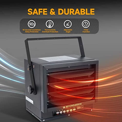 BEYOND BREEZE Garage Heater, 7500-Watt Digital Ceiling Mount Heater With Full-Function Remote, 240-Volt Hardwired Heater With 12-Hour Timer, Ideal For Shop Workshop Warehouse 4 BEYOND BREEZE Garage Heater, 7500-Watt Digital Ceiling Mount Heater With Full-Function Remote, 240-Volt Hardwired Heater With 12-Hour Timer, Ideal For Shop Workshop Warehouse - Image 2