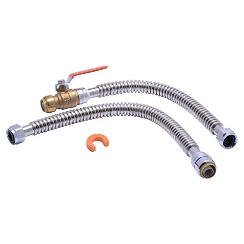 SharkBite Hose 24680 Water Heater Conection Kit, 3/4 In 3 SharkBite Hose 24680 Water Heater Conection Kit, 3/4 In
