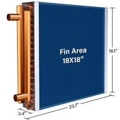 ALECOIL18x18 Water To Air Heat Exchanger 1“ Copper Ports Hot Water Coil For Outdoor Wood Furnaces, Forced Air Heating, Residential Heating And Cooling -Heaters Sales Store 41rKusxXsCL