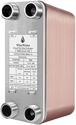 AB Plate Heat Exchanger, 5"x12" 30 Plates Water To Water Heat Exchanger, Copper/SS316L Stainless Steel Brazed Plate Heat Exchanger For Floor Heating, Water Heating, Snow 15 AB Plate Heat Exchanger, 5"x12" 30 Plates Water To Water Heat Exchanger, Copper/SS316L Stainless Steel Brazed Plate Heat Exchanger For Floor Heating, Water Heating, Snow - Image 13