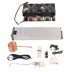 ZVS 2500W DC 12V‑48V Induction Heater Kit, Heat Dissipation Heating PCB Board Module Including Copper Pipe, Water Pump, Water Pipe, Etc. (US Plug)