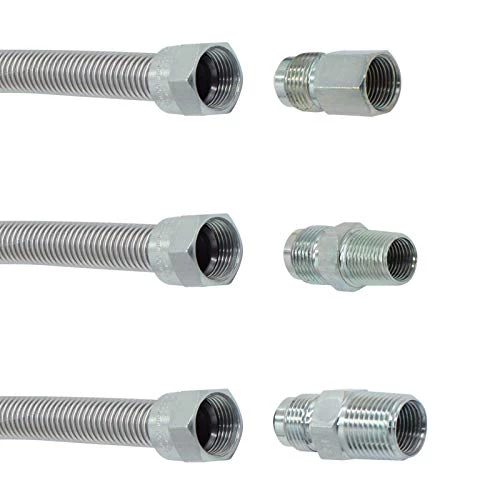 MOFLAME 22" Stainless Steel Flexible Gas Connector With 1/2" Brass Gas Shut Off Valve For Garage Heaters, Gas Stoves, Wall Mounted Heaters, Gas Fireplace And Gas Dryer 5 MOFLAME 22" Stainless Steel Flexible Gas Connector With 1/2" Brass Gas Shut Off Valve For Garage Heaters, Gas Stoves, Wall Mounted Heaters, Gas Fireplace And Gas Dryer - Image 3