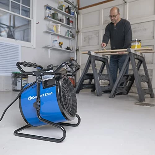 Comfort Zone CZ273 3,600-Watt/240-Volt Hard-Wired Portable Industrial Heater, NEMA 6-20R Receptacle, Steel Body With Adjustable Tilt Angle, Adjustable Thermostat, & Overheat Protection 6 Comfort Zone CZ273 3,600-Watt/240-Volt Hard-Wired Portable Industrial Heater, NEMA 6-20R Receptacle, Steel Body With Adjustable Tilt Angle, Adjustable Thermostat, & Overheat Protection - Image 4