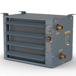 ALECOIL 50,000 BTU Hydronic Hot Water Hanging Unit Heater With Water Temperature Control Switch HHA50 Water To Air Heat Exchanger With Fan For Outdoor Wood Furnaces, Garage And Warehouse Heating