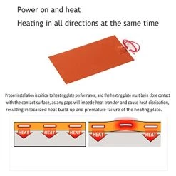 Harissess 5PCS Silicone Rubber Heating Mat,12V 20W Electric Flexible Silicone Heating Blanket For Industrial Equipment (50x150mm) -Heaters Sales Store 41w3wuzfEiL