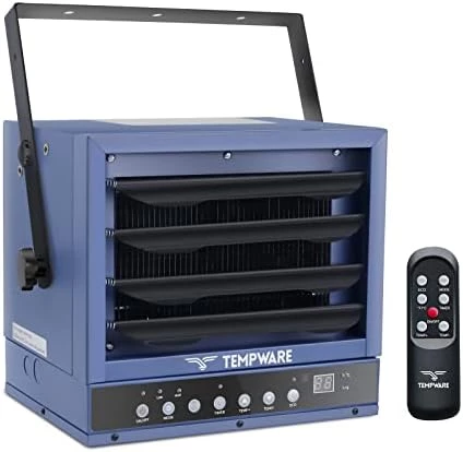 TEMPWARE Electric Garage Heater, 7500-Watt Digital Fan-Forced Ceiling Mount Shop Heater With Full-Function Remote, 240-Volt Hardwired Heater With 12-Hour Timer, Ideal For Workshop, Blue (TW7500ER) 9 TEMPWARE Electric Garage Heater, 7500-Watt Digital Fan-Forced Ceiling Mount Shop Heater With Full-Function Remote, 240-Volt Hardwired Heater With 12-Hour Timer, Ideal For Workshop, Blue (TW7500ER) - Image 7