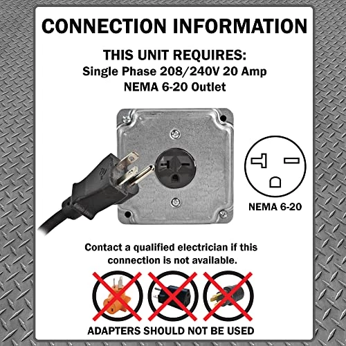 Comfort Zone CZ273 3,600-Watt/240-Volt Hard-Wired Portable Industrial Heater, NEMA 6-20R Receptacle, Steel Body With Adjustable Tilt Angle, Adjustable Thermostat, & Overheat Protection 8 Comfort Zone CZ273 3,600-Watt/240-Volt Hard-Wired Portable Industrial Heater, NEMA 6-20R Receptacle, Steel Body With Adjustable Tilt Angle, Adjustable Thermostat, & Overheat Protection - Image 6