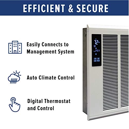 Qmark SSHO4004 Smart Series Digital Programmable LED Touchscreen Wall Heater For Home Or Commercial Use, 4000 Watt, 240 Volt, White 6 Qmark SSHO4004 Smart Series Digital Programmable LED Touchscreen Wall Heater For Home Or Commercial Use, 4000 Watt, 240 Volt, White - Image 4