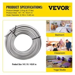 VEVOR Floor Heating Cable,540W 120V Floor Tile Heat Cable,141.1 FT Long,42.7 Sqft,with Convenient Temperature Control Panel,No Noise Or Radiation 13 VEVOR Floor Heating Cable,540W 120V Floor Tile Heat Cable,141.1 FT Long,42.7 Sqft,with Convenient Temperature Control Panel,No Noise Or Radiation -Heaters Sales Store 517gIRgZK4L