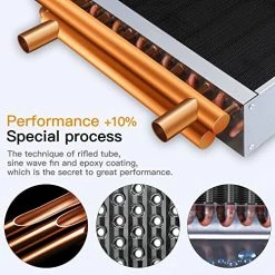 ALECOIL18x18 Water To Air Heat Exchanger 1“ Copper Ports Hot Water Coil For Outdoor Wood Furnaces, Forced Air Heating, Residential Heating And Cooling