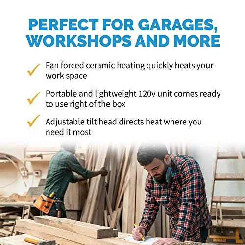 NewAir NGH160GA00, 120V Electric Portable Garage Heater, Heats Up To 160 Square Feet, Garge, Black And Gray 6 NewAir NGH160GA00, 120V Electric Portable Garage Heater, Heats Up To 160 Square Feet, Garge, Black And Gray - Image 4