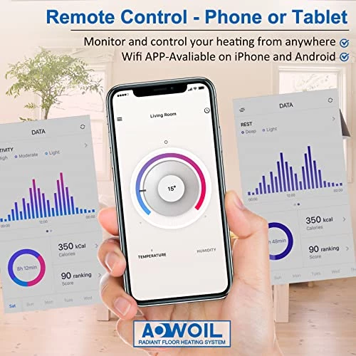 20 Sqft Floor Heat Mat Kit, 110v Electric Radiant Floor Heating System For Under Stone, Tile And Laminate. Kit Includes Alarm, Heating Floor Mat, Wifi Programmable Thermostat And Sensor 6 20 Sqft Floor Heat Mat Kit, 110v Electric Radiant Floor Heating System For Under Stone, Tile And Laminate. Kit Includes Alarm, Heating Floor Mat, Wifi Programmable Thermostat And Sensor - Image 4