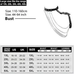 PLUS SIZE L-5XL Adjustable Body Chain Leather Harness Rave Women Bust Belts PU Circle Punk Gothic Costume Accessories-510 -Heaters Sales Store 51EGgKUEbTL