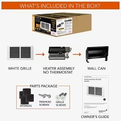 Cadet Register Series Electric Wall Heater Complete Unit (Model: RMC162W, Part: 63314), 5459/3070/2388 BTU, 240/208 Volt, 700/900/1600 Watt, White -Heaters Sales Store 51GQghGc0GL 1