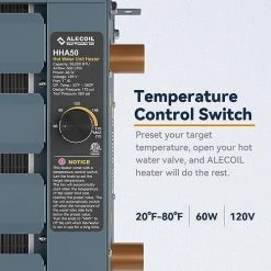 ALECOIL 50,000 BTU Hydronic Hot Water Hanging Unit Heater With Water Temperature Control Switch HHA50 Water To Air Heat Exchanger With Fan For Outdoor Wood Furnaces, Garage And Warehouse Heating 10 ALECOIL 50,000 BTU Hydronic Hot Water Hanging Unit Heater With Water Temperature Control Switch HHA50 Water To Air Heat Exchanger With Fan For Outdoor Wood Furnaces, Garage And Warehouse Heating -Heaters Sales Store 51GzjQQbfrL