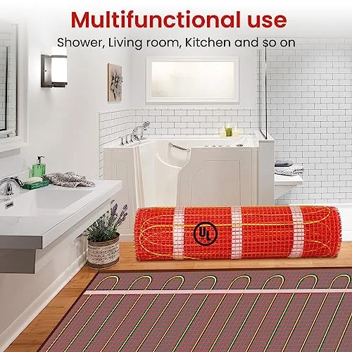 10 Sqft HEATIT Warmmat Electric Radiant Self-adhesive Floor Heat Heating System 4 10 Sqft HEATIT Warmmat Electric Radiant Self-adhesive Floor Heat Heating System - Image 2
